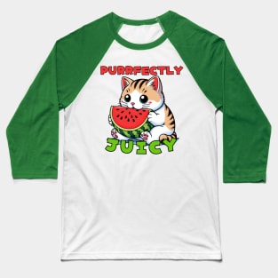 Watermelon cat Baseball T-Shirt